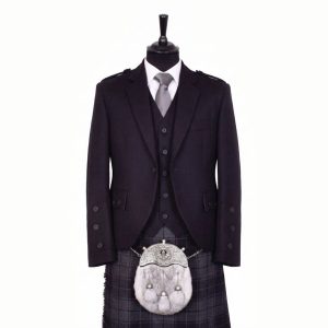 Braemar Tweed Jacket Black Arrochar